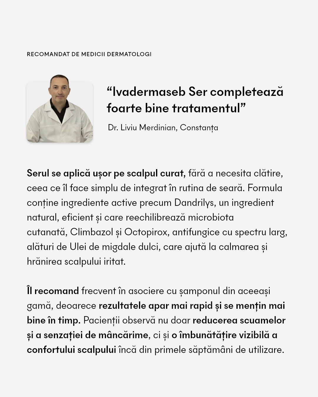 Ivadermaseb Ser intensiv antimătreață pentru scalp iritat
