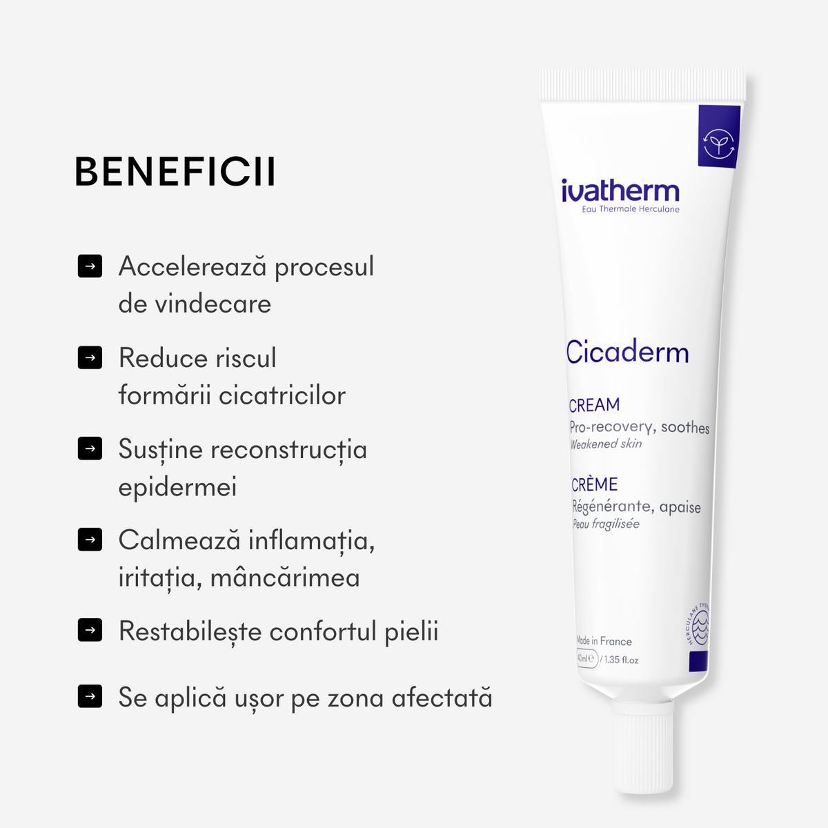 Beneficiile Cicaderm: reparare, protecție și calmarea pielii lezate și iritate