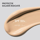 Textura fluidă Joviale SPF50+ aplicată uniform pentru acoperire medie construibilă