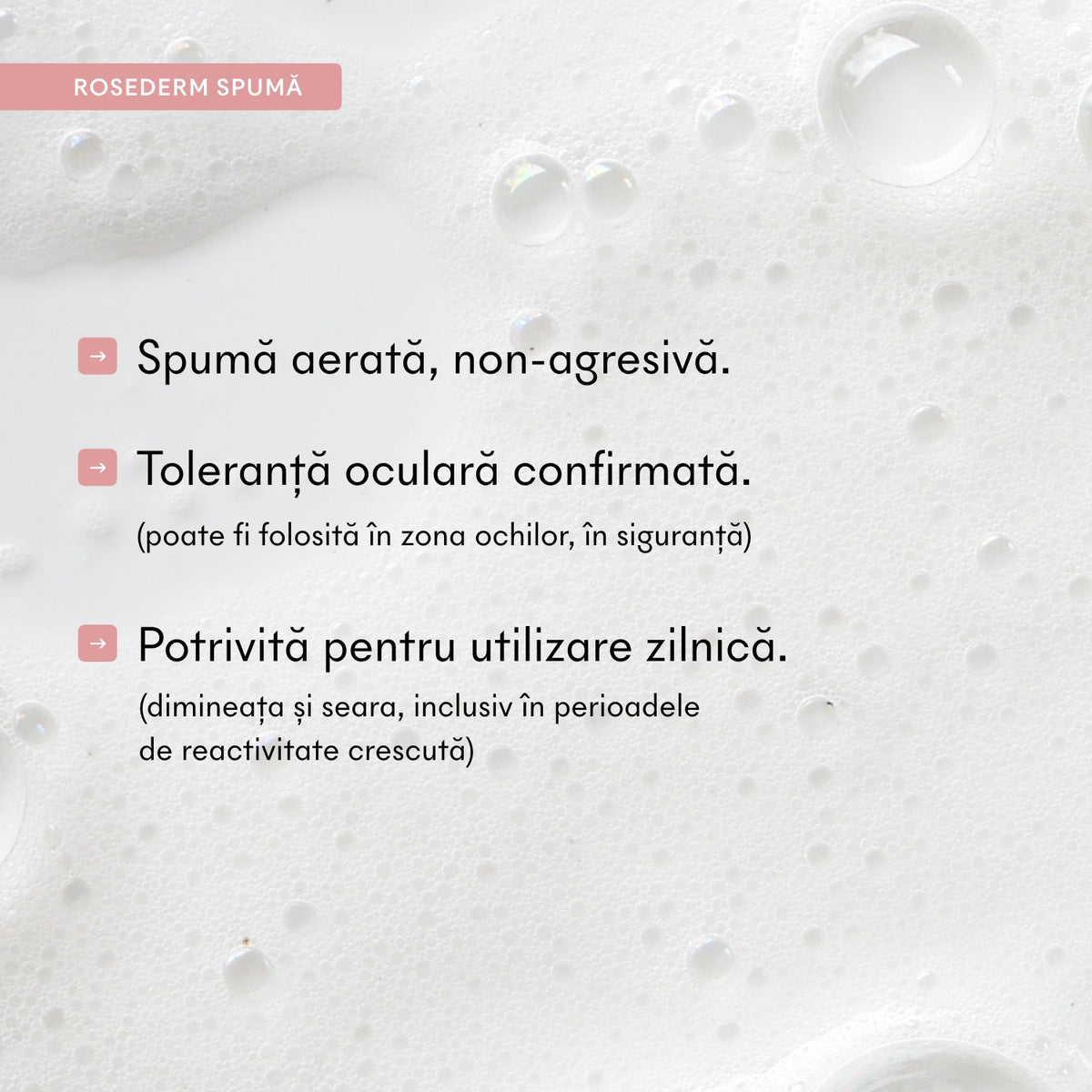 Rosederm Spumă pentru piele sensibilă cu rozacee tip I, eritem și vase vizibile